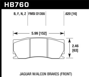Jaguar XKR Brake Pads - Front - Hawk Performance - Performance Ceramic - `08-`12